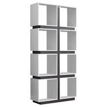 Load image into Gallery viewer, Art Deco Cubby-style Bookcase in White &amp; Gray

