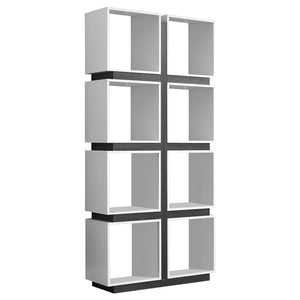 Art Deco Cubby-style Bookcase in White & Gray