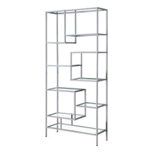 Load image into Gallery viewer, Geometric Design Silver &amp; Glass Bookcase

