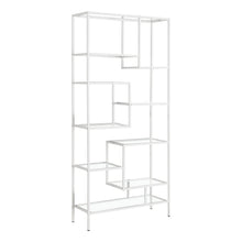 Load image into Gallery viewer, Geometric Design White &amp; Glass Bookcase
