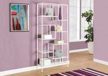 Load image into Gallery viewer, Geometric Design White &amp; Glass Bookcase
