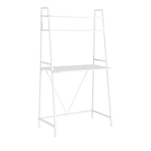 A-Frame 32" Desk in White with Overhead Storage