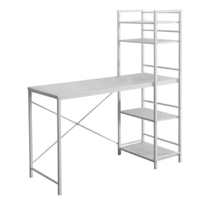 Ladder Bookcase Desk in White