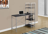 Ladder Bookcase Desk in Espresso & Silver