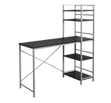 Load image into Gallery viewer, Ladder Bookcase Desk in Espresso &amp; Silver
