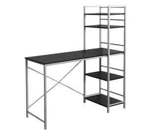 Ladder Bookcase Desk in Espresso & Silver