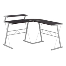 Load image into Gallery viewer, Espresso Geometric Corner Desk with Shelf
