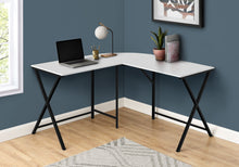 Load image into Gallery viewer, 55&quot; White Geometric Corner Desk
