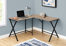 Load image into Gallery viewer, 55&quot; Dark Taupe Woodgrain Geometric Corner Desk
