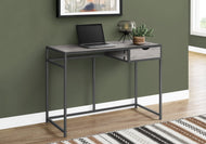 Industrial Desk with Storage Drawers in Gray Woodgrain and Dark Gray Metal