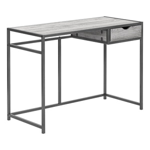 Industrial Desk with Storage Drawers in Gray Woodgrain and Dark Gray Metal