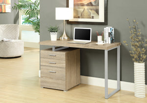 47" Wood Veneer Reversible Desk in Natural Finish