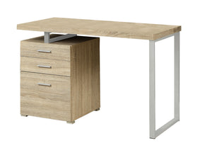 47" Wood Veneer Reversible Desk in Natural Finish