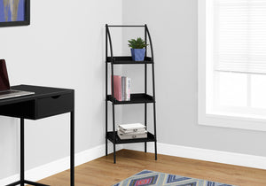 Curved Bookcase with 3 Shelves in Black