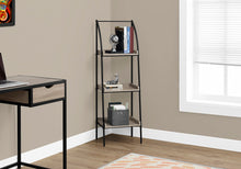Load image into Gallery viewer, Curved Bookcase with 3 Shelves in Dark Taupe &amp; Black
