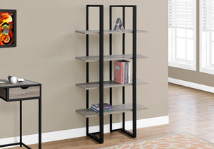 Geometric Bookcase in Dark Taupe & Black