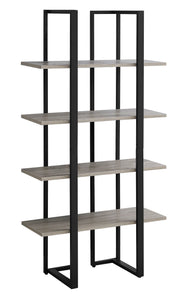 Geometric Bookcase in Dark Taupe & Black