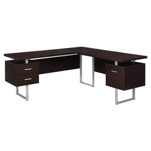 Load image into Gallery viewer, 71&quot; Reversible Espresso &amp; SIlver Desk
