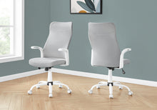 Load image into Gallery viewer, Gray Fabric Office Chair with White Frame
