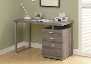 48" Reversible Taupe Woodgrain Desk