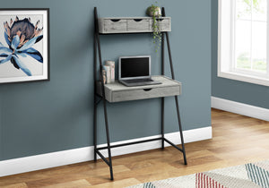 Small Desk with Hutch and Storage Drawers in Gray
