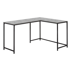 Basic L-Shaped Desk in Gray Stone Finish