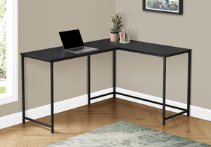 Basic L-Shaped Desk in Black Finish
