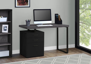 Reversible 47" Gray Woodgrain & Black Desk