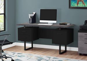 60" Floating Desk with Deep Storage Drawers in Gray