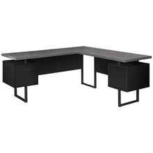 Load image into Gallery viewer, L-Shaped 71&quot; Gray &amp; Black Ultra-Modern Desk with 3 Drawers
