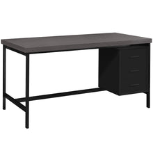 Load image into Gallery viewer, 60&quot; Office Desk with Drawers in Gray and Black
