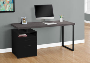 Gray & Black 60" Desk with Storage