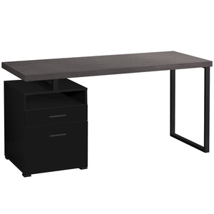 Gray & Black 60" Desk with Storage