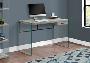 Reclaimed Gray Wood & Glass 47" Desk with Drawer