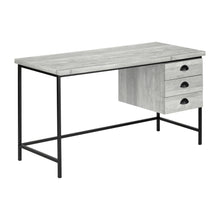 Load image into Gallery viewer, 55&quot; Desk with Floating Cabinet in Gray Reclaimed Wood
