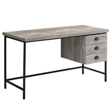 Load image into Gallery viewer, 55&quot; Desk with Floating Cabinet in Taupe Reclaimed Wood
