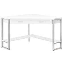 Load image into Gallery viewer, 42&quot; Corner Desk in White &amp; Silver
