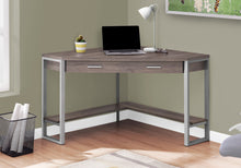 Load image into Gallery viewer, 42&quot; Corner Desk in Dark Taupe &amp; Silver

