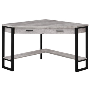 42" Corner Desk in Reclaimed Gray Wood and Black