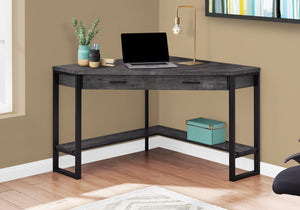42" Corner Desk in Reclaimed Black Wood and Frame