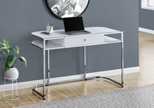Load image into Gallery viewer, 48&quot; White &amp; Chrome Curved Metal Desk
