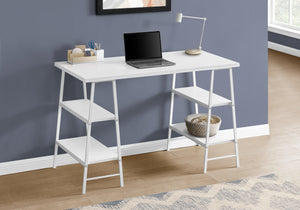 48" Twin Ladder Desk in White