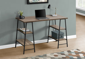 48" Twin Ladder Desk in Dark Taupe & Black