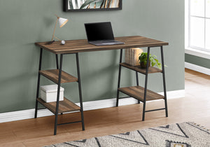 48" Twin Ladder Desk in Reclaimed Brown Wood & Black