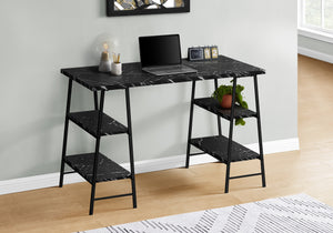 48" Twin Ladder Desk in Black Marble Finish