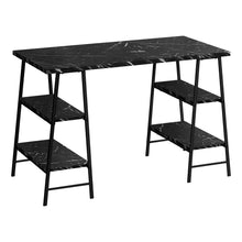 Load image into Gallery viewer, 48&quot; Twin Ladder Desk in Black Marble Finish
