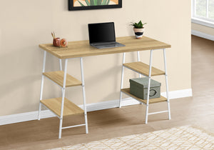 48" Twin Ladder Desk in Natural Wood