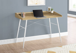 48" Modern Pocket Desk in Natural Wood & White