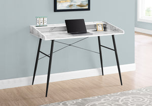 48" Modern Pocket Desk in Faux White Marble