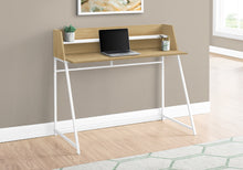 Load image into Gallery viewer, 48&quot; Desk with High Sides &amp; Shelf in Natural Wood/White
